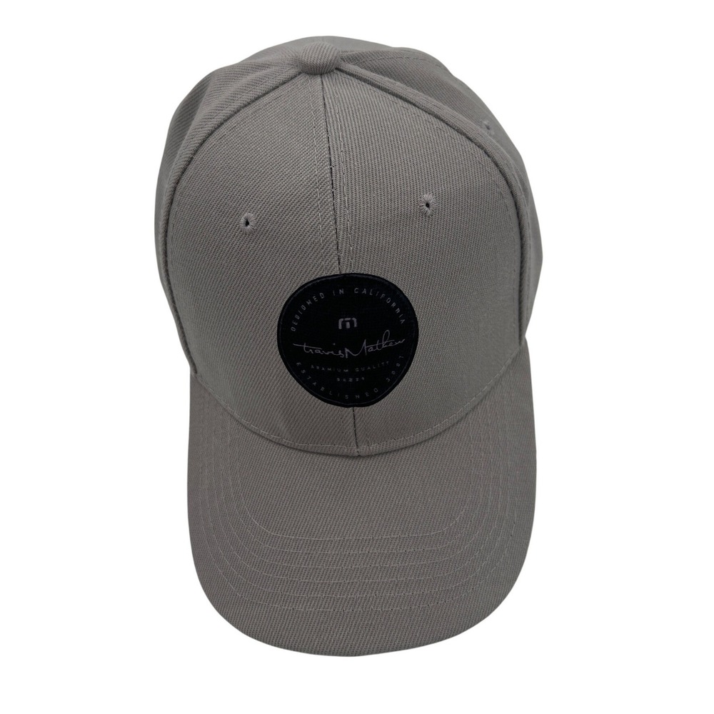 Grey w/‎ Black Vinyl Round Logo Adjustable Golf Hat